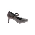 Clarks Heels: Pumps Stilleto Work Gray Print Shoes - Women's Size 6 - Round Toe