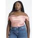 Plus Size Women's Off The Shoulder Cowl Neck Blouse by ELOQUII in Dusty Rose (Size 20)
