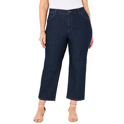 Plus Size Women's Right Fit® Curvy Crop Jean by Catherines in Bourbon Wash (Size 30 WP)