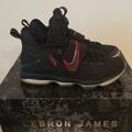 Nike Shoes | Nike Lebron Xiv Black & University Red Basketball Sneakers | Color: Black/Red | Size: 11.5