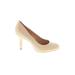 Kelly & Katie Heels: Slip On Stilleto Cocktail Party Ivory Print Shoes - Women's Size 10 - Round Toe