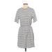 Old Navy Casual Dress Crew Neck Short sleeves: White Print Dresses - New - Women's Size Small