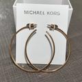 Michael Kors Jewelry | Michael Kors Rose Gold-Tone Hoop Earrings | Color: Gold/Pink | Size: Os