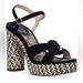 Coach Shoes | Coach Talina Black Platform Sandals Nib 8 | Color: Black/Cream | Size: 8