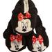 Disney Shoes | Disney Minnie Mouse Slippers Fleece Fuzzy Babba Red Bow Girl Shoe Rubber Sole | Color: Black/Red | Size: Large