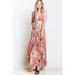 Free People Dresses | Free People Floral Maxi Dress Pink Red Blue Coral Orange Cream Bohemian M | Color: Pink/Red | Size: M