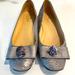 Kate Spade Shoes | Kate Spade New York Silver/Beige Slip On Flats With Bow! 7.5 | Color: Silver/Tan | Size: 7.5