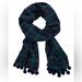 J. Crew Accessories | J. Crew Black Watch Plaid Blanket Scarf Pom Pom | Color: Black/Green | Size: Os