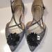 J. Crew Shoes | J.Crew Sadie Black/White Houndstooth Plaid Cross-Strap Flower Detail Flats Sz 9 | Color: Black/White | Size: 9