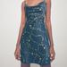 Urban Outfitters Dresses | Cowl Neck Slip Dress | Color: Blue/Gold | Size: M