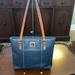 Dooney & Bourke Bags | Dooney And Bourke Navy And Tan Leather Tote Bag | Color: Blue/Brown | Size: Os