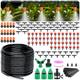 LASTOOLS Garden Watering System, 164FT/50M Drip Irrigation System Kits with 1/4 inch Blank Distribution Tubing Hose, Automatic Irrigation Equipment Set for Patio Lawn