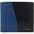 Paul Smith Mens Rug Print Billfold Wallet in Black/Blue Leather