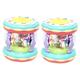 BESTonZON 2pcs Kids Musical Toys Toddler Drum Toy Toys for Kids Baby Rolling Drum Tambourine for Kids Infant Developmental Toys Hand Drum Child Toy Drum Plastic Multifunction