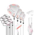 Lady¡¯S Complete Golf Club Package Set 11 Piece, Includes Titanium Golf Driver, 3 & #5 Fairway Woods, 4 Hybrid, 6-9ps Irons, Putter And Ladies Golf Bag (Size : Steel Rod)