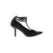 Tahari Heels: Pumps Stilleto Cocktail Party Black Print Shoes - Women's Size 9 1/2 - Pointed Toe