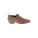 Franco Sarto Flats: Slip-on Stacked Heel Casual Tan Solid Shoes - Women's Size 10 - Almond Toe