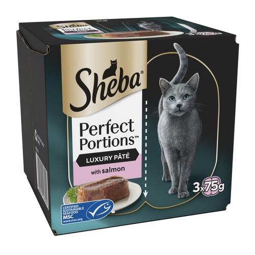6x37.5g Salmon in Loaf Perfect Portions Sheba Wet Cat Food