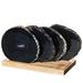 Luxury Lane Set of 4 Natural Brazilian Agate Geode Stone Coasters with Wood Holder