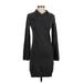 Joan Vass New York Casual Dress - Sweater Dress: Gray Dresses - Women's Size Small