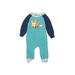 Carter's Long Sleeve Outfit: Teal Print Bottoms - Size 9 Month