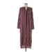 Vero Moda Casual Dress: Burgundy Stripes Dresses - Women's Size Small