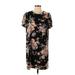 Soprano Casual Dress - Shift: Black Floral Dresses - Women's Size Large