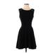 Aqua Casual Dress - A-Line: Black Solid Dresses - Women's Size Small