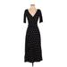 Ann Taylor Casual Dress - Midi V Neck Short sleeves: Black Dresses - New - Women's Size 2