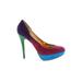 Charles by Charles David Heels: Slip On Platform Cocktail Purple Shoes - Women's Size 9 - Round Toe
