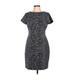 Calvin Klein Casual Dress - Sheath Crew Neck Short sleeves: Black Dresses - Women's Size 10 Petite