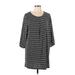 Blair Casual Dress - Mini Scoop Neck 3/4 sleeves: Black Dresses - Women's Size Large