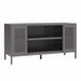 Wade Logan® Aprel TV Stand for TVs up to 50" w/ Perforated Metal Mesh Accents Metal in Gray | 23.63 H x 45.25 W x 15.75 D in | Wayfair