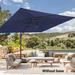 Arlmont & Co. Shandice 11.5x9' Rectangular Cantilever Umbrella w/ Crank Lift in Blue/Navy | 106.5 H x 137.7 W x 137.7 D in | Wayfair