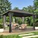 Veikous 12 Ft. W x 10 Ft. D Aluminum Patio Gazebo Gazebo Aluminum/Hardtop/Metal in Gray | 104 H x 145 W x 120 D in | Wayfair PG0201-20II