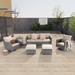 Red Barrel Studio® Pershore 6 Piece Rattan Sofa Seating Group w/ Cushions Synthetic Wicker/All - Weather Wicker/Metal/Wicker/Rattan in Gray | Outdoor Furniture | Wayfair