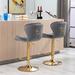 House of Hampton® Set Of 2 Bar Stools, With Chrome Footrest & Base Swivel Height Adjustable Mechanical Lifting Velvet & Golden Leg Simple Bar Stool | Wayfair