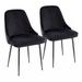 Mercer41 Treyton Metal Side Chair Dining Chair Upholstered/Velvet/Metal in Black | 33.75 H x 23.5 W x 20 D in | Wayfair