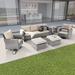 Latitude Run® Sinkler 6 Piece Rattan Sofa Seating Group w/ Cushions Wood/Metal in Gray | 29.1 H x 72.1 W x 29.1 D in | Outdoor Furniture | Wayfair