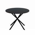 Wrought Studio™ Modern Cross Leg Round Dining Table Wood/Metal in Black | 29.53 H x 42.13 W x 42.13 D in | Wayfair 33BB7561C6E845D586F4EF7AA4908396