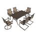 Wildon Home® Darryl 6 - Person Rectangular Outdoor Dining Set w/ Swivel Chair Metal in Brown | 68 W x 38.4 D in | Wayfair