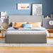 Latitude Run® Queen Size Sleigh Bed w/ Side-Tilt Hydraulic Storage System Upholstered/Linen in Gray | 40.6 H x 63.4 W x 83.5 D in | Wayfair