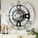 The Gears Clock Oversized 36" Wall Clock Wood in White | 36 H x 36 W x 3 D in | Wayfair TGC_EN-LI_36-R_White-Farmhouse