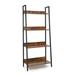 17 Stories Zihanna Ladder Bookcase Metal in Black/Brown | Wayfair C721E2D3A5F44C0CA128BA23CEB2E315