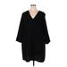 Gap Casual Dress - Mini V Neck 3/4 sleeves: Black Print Dresses - Women's Size X-Large