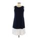 Nik and Nash Casual Dress - Mini Scoop Neck Sleeveless: Blue Dresses - Women's Size Medium