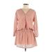 Melissa Odabash Casual Dress - Mini V Neck Long sleeves: Pink Dresses - Women's Size Medium