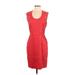 Nicole Miller Artelier Casual Dress - Sheath Scoop Neck Sleeveless: Red Print Dresses - Women's Size Small