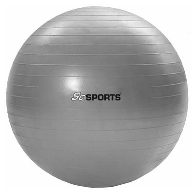 ScSPORTS® Gymnastikball - 65cm, mit Pumpe, bis 180 kg, Anti Burst, Rutschfest, Gummi, Silber