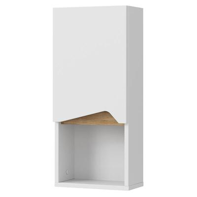 Badschrank Marelle, Weiß, 30 x 67 cm mit Tür und offenem Fach Vicco